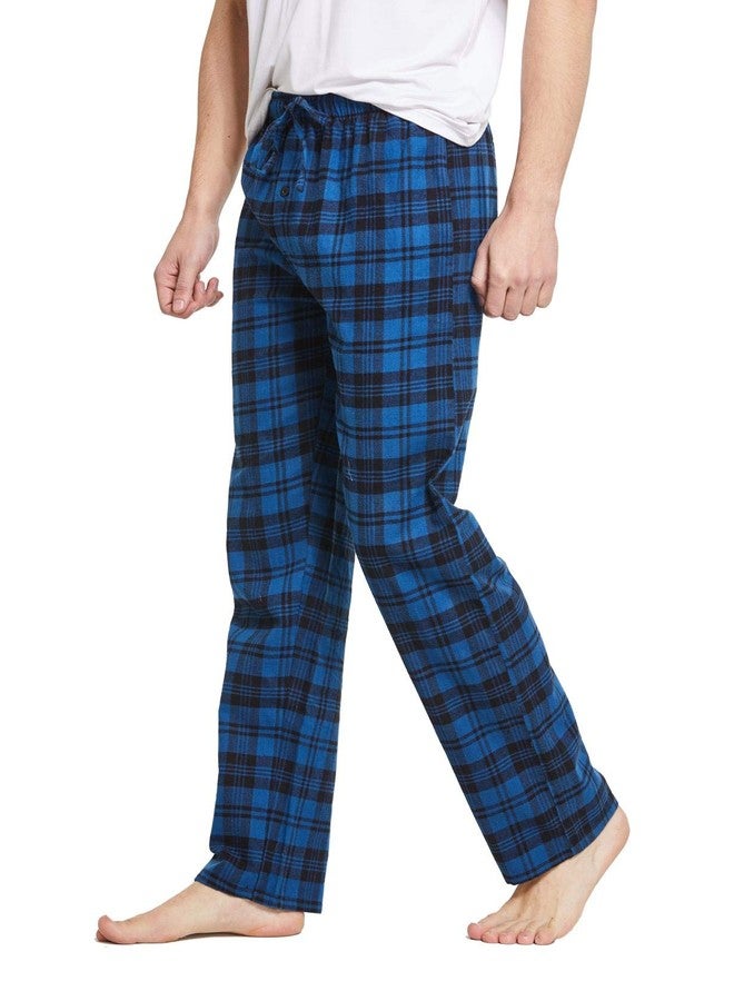 CYZ Men's 100% Cotton Super Soft Flannel Plaid Pajama Pants, Blue Plaid, Mens Size: X-Large - Image 2